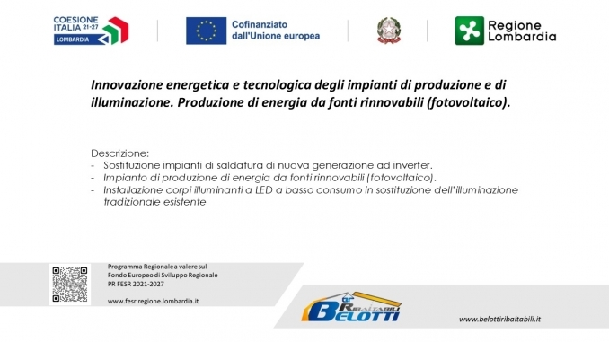 Investimenti - Energie rinnovabili - Belotti Ribaltabili